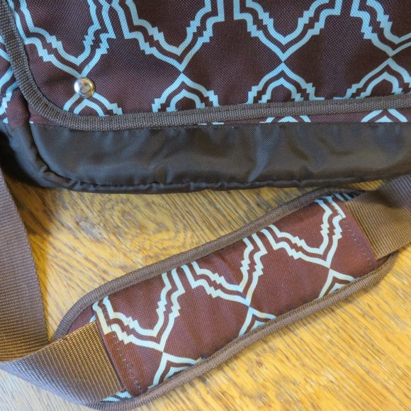 timi & leslie rust/blue graphic print backpack/shoulder baby bag, nwot - Picture 10 of 11